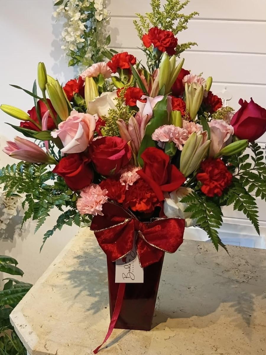Crimson Vase Arrangement
